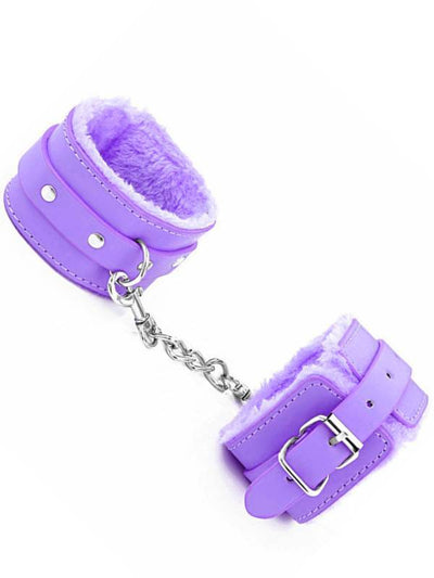 berlin baby fur lined cuffs purple 
